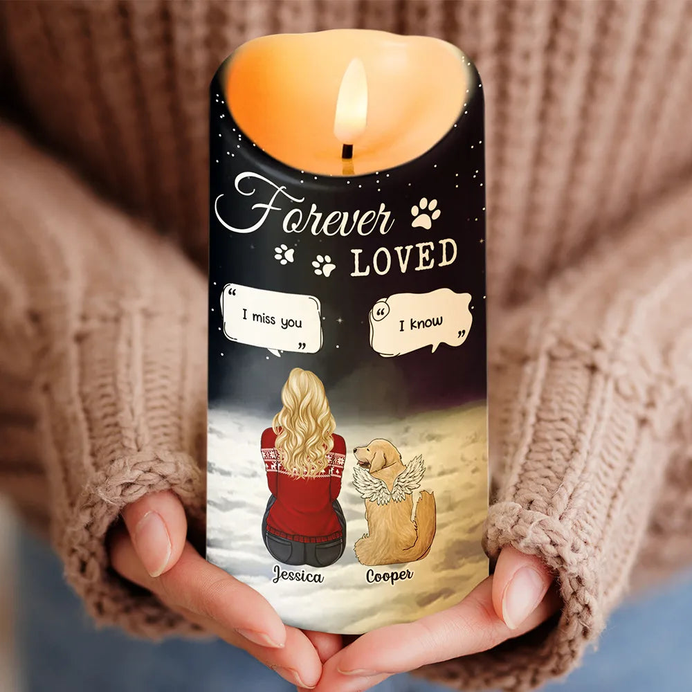 Forever Love I Miss You Dog Cat - Personalized Flameless LED Candle