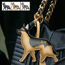 Dog Lovers,Pet Lovers,Dog Mom,Happy-German Shepherd Shaped, Dog Lovers Charm - Personalized Dog Leather Bag Charm, Keychain