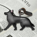 Dog Lovers,Pet Lovers,Dog Mom,Happy-German Shepherd Shaped, Dog Lovers Charm - Personalized Dog Leather Bag Charm, Keychain