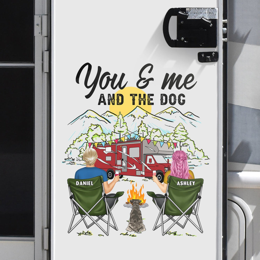 Camping Home Is Where We Park It You And Me And The Dogs - Personalized Camping Decal, Decor Decal