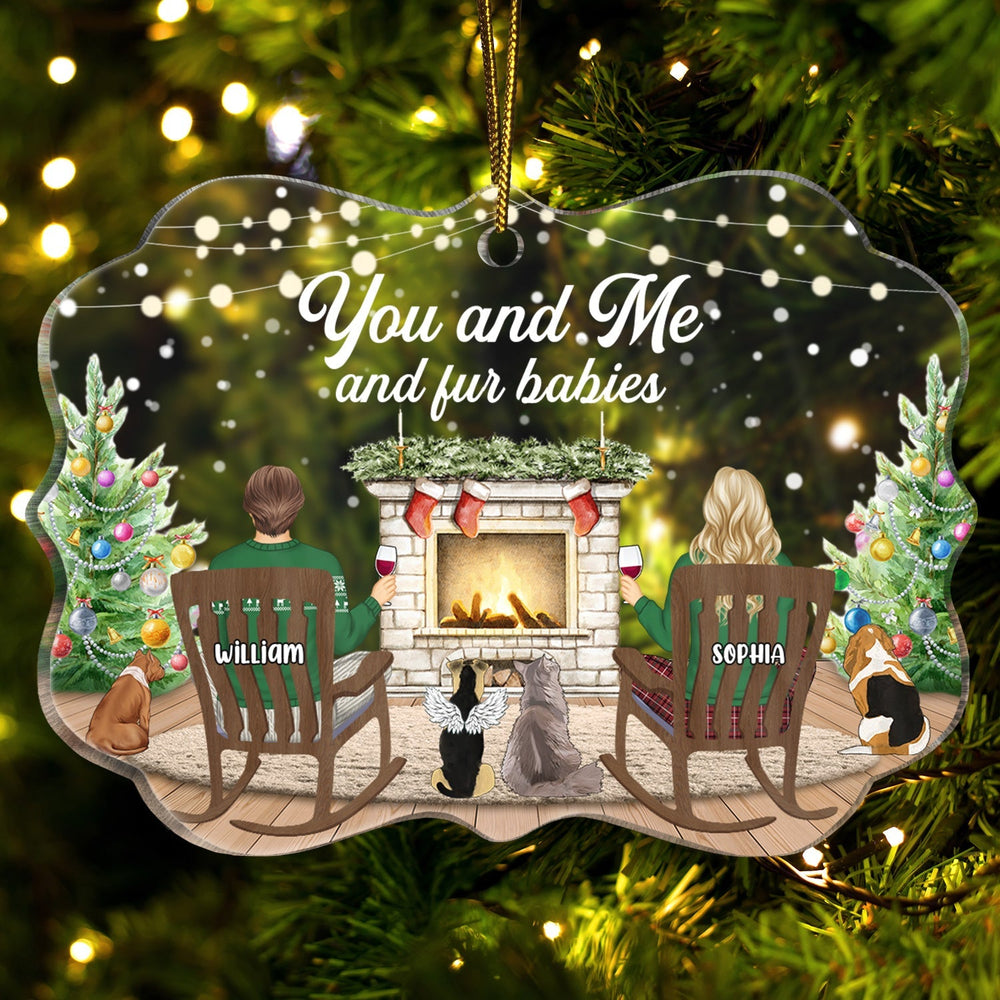 You And Me And The Dogs - Dog Lovers - Personalized Medallion Acrylic Ornament