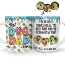 Mug personnalisé avec photo « Merci pour tous les caresses sur le ventre » - Imprimé effet 3D, blanc, bord à bord
