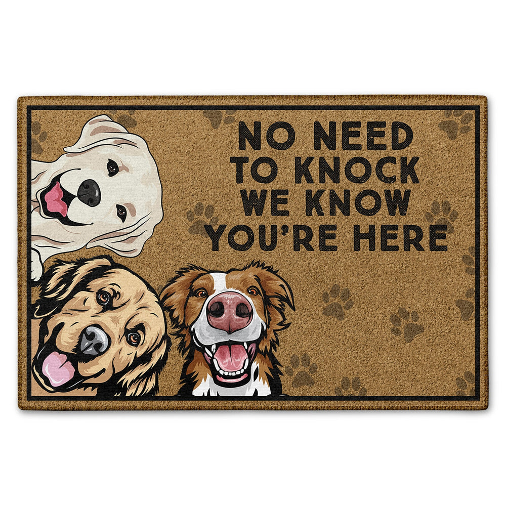 No Need To Knock We Know You're Here Dog Cat Lovers - Personalized Custom Doormat