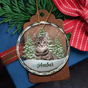 Custom Photo Pet Face - Pet Memorial - Personalized Circle Glass Ornament