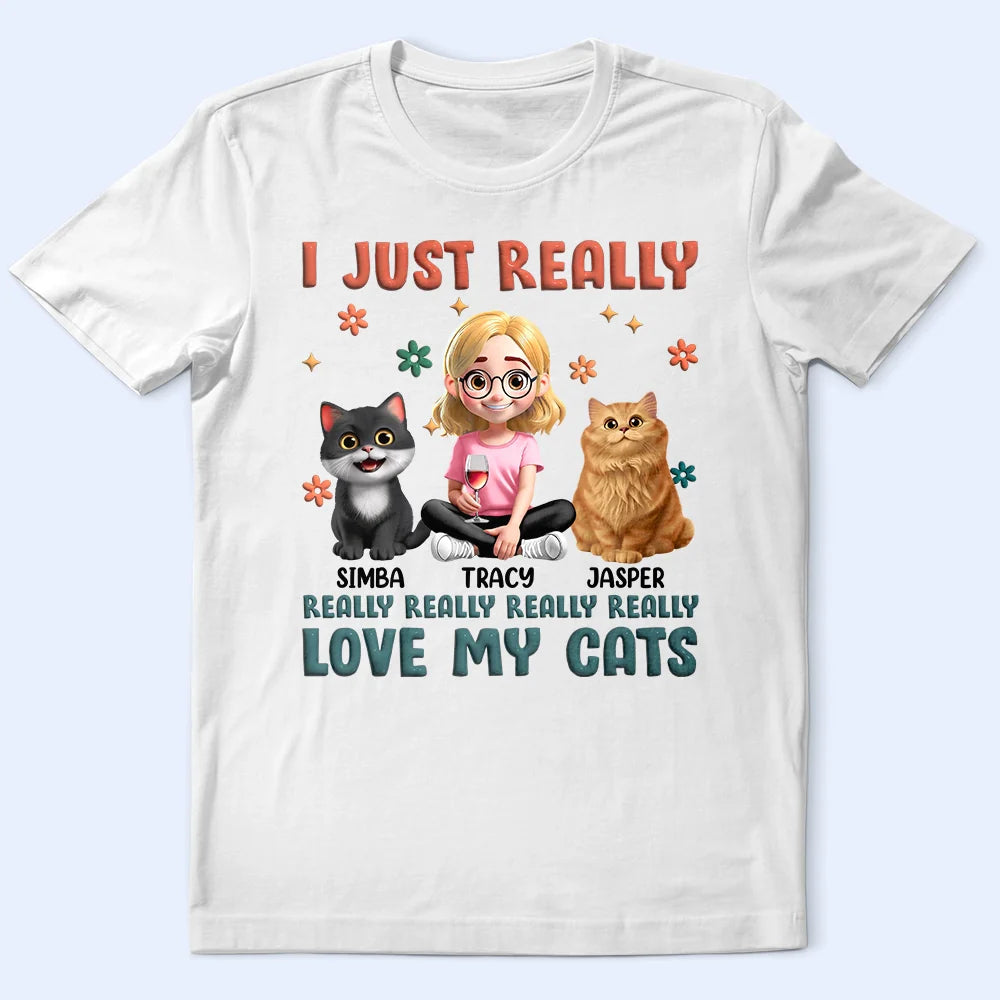 Really In Love With My Cat - Personalized T Shirt