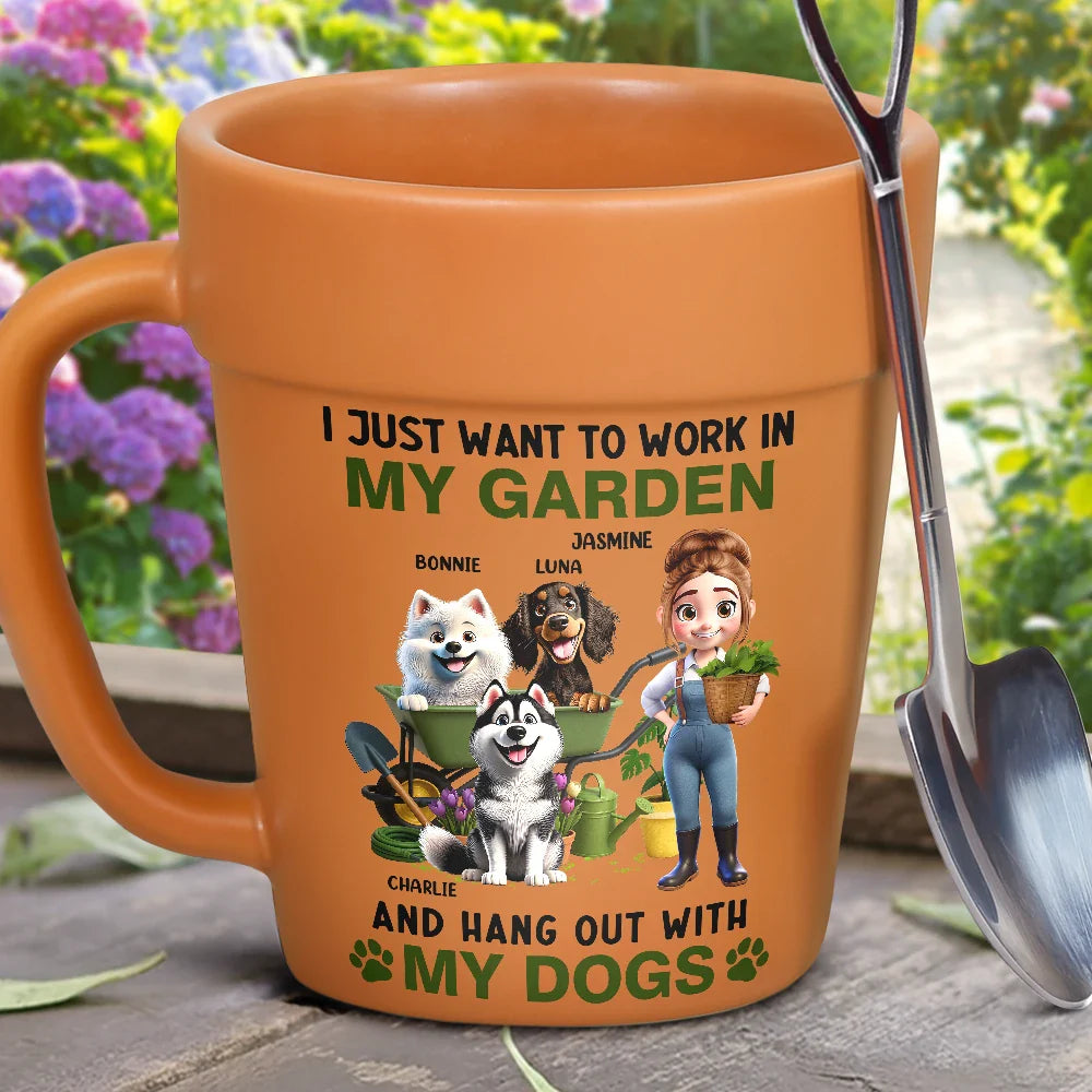 I Just Want To Work In My Garden Pet Lover - Personalized Plant Pot Ceramic Mug