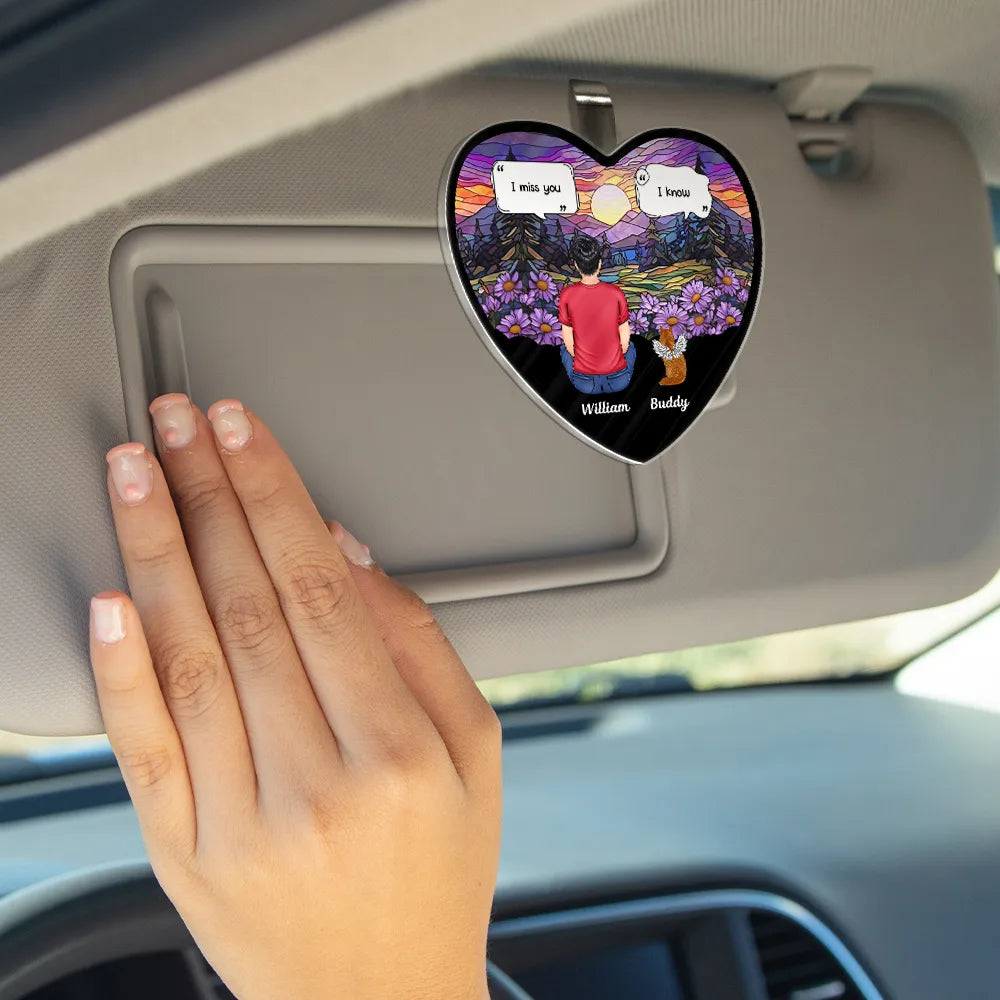 I Miss You Dog Cat Memorial - Personalized Custom Shaped Acrylic Car Visor Clip