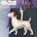 Dog Lovers,Pet Lovers,Dog Mom,Happy-Jack Russell Terrier Shaped, Dog Lovers Charm - Personalized Dog Leather Bag Charm, Keychain