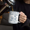 Reading, Gift For Women, Dog Lovers, Dog Mom, Pet Lovers, Pet Mom, Happy - Just A Girl Who Loves Books And Dogs - Personalized White Edge-to-Edge Mug