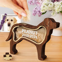 Dog Lovers,Dog Mom,Dog Dad,Pet Lovers,Pet Mom,Pet Dad,Memorial,Sad-Labrador Retriever Dog Memorial Shadowbox Fur Keepsake - Personalized Pet Shaped Wooden Keepsake