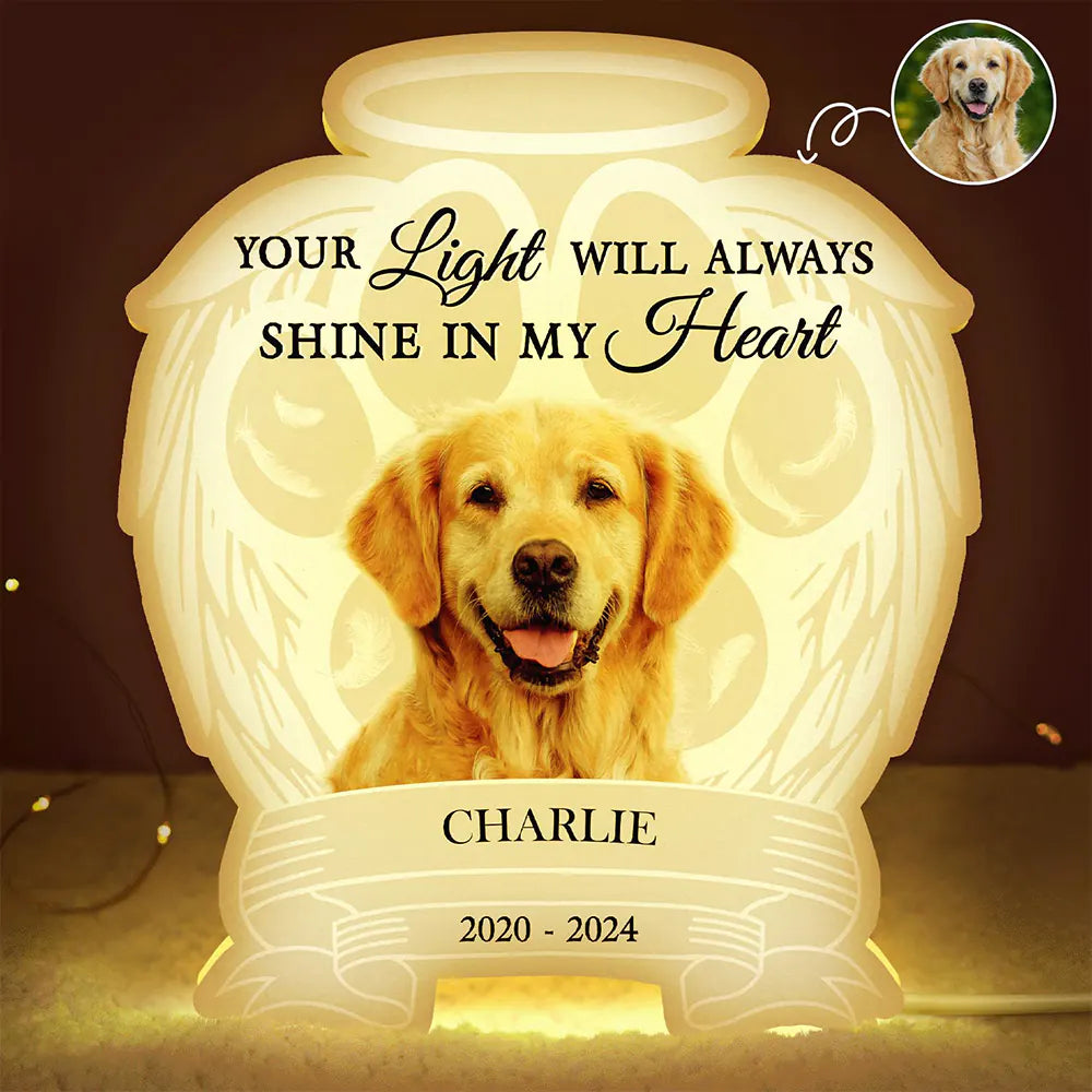 Custom Photo Your Light Will Always Shine In My Heart - Personalized Custom Shaped Light Box