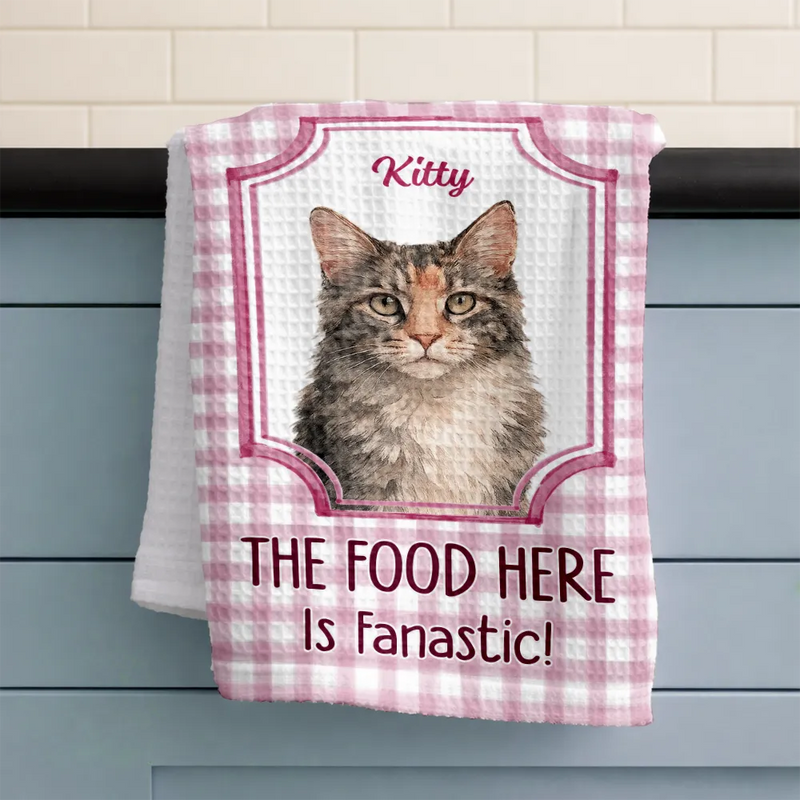 Custom Photo Realistic Watercolor Art If It Hits The Floor It's Mine - Personalized Kitchen Towel