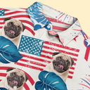 Custom Photo Funny Pet Face Stars And Stripes - Personalized Custom Hawaiian Shirt