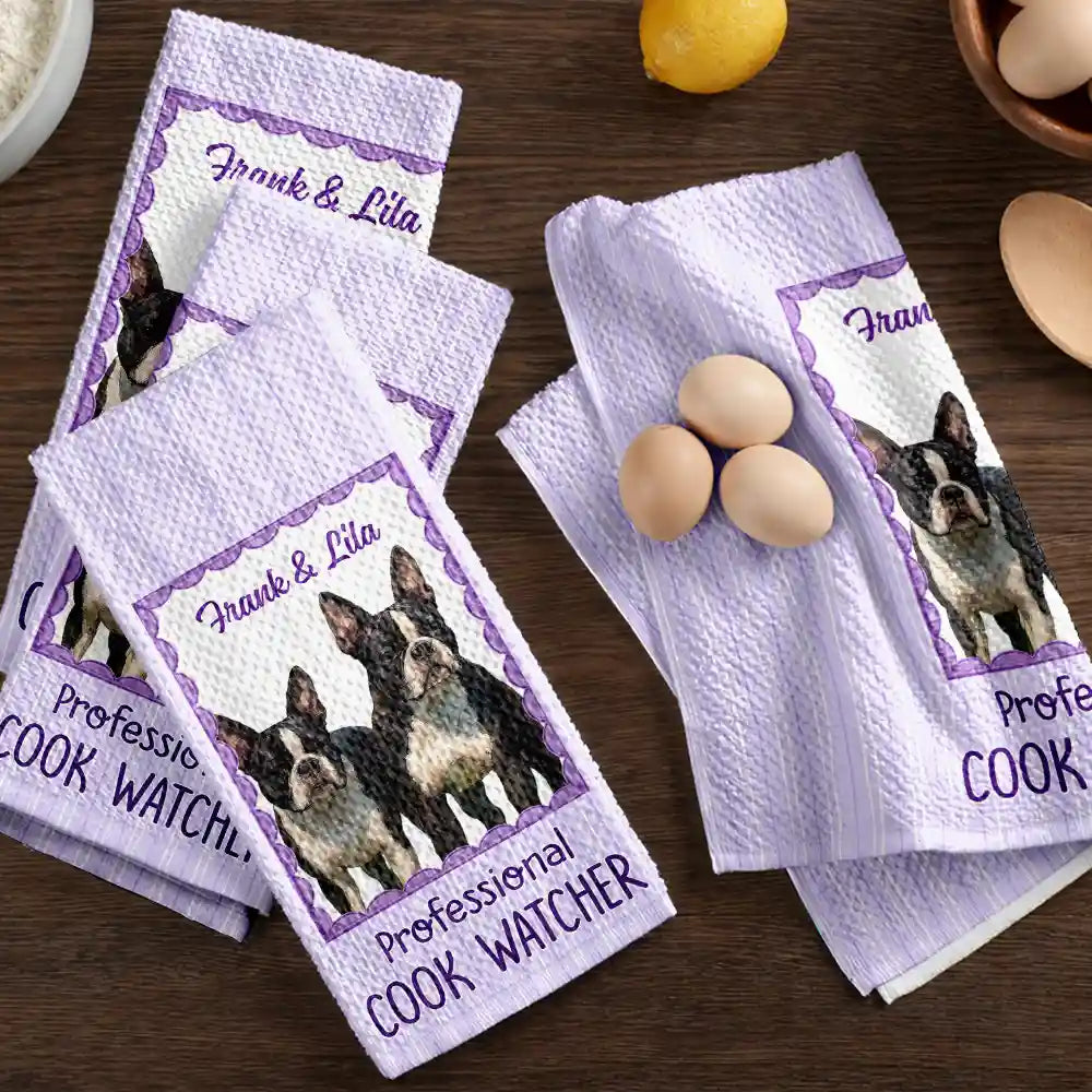 Custom Photo Realistic Watercolor Art If It Hits The Floor It's Mine - Personalized Kitchen Towel