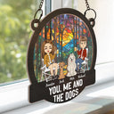 Camping Life With You, Me And The Dogs - Personalized Window Hanging Suncatcher Ornament