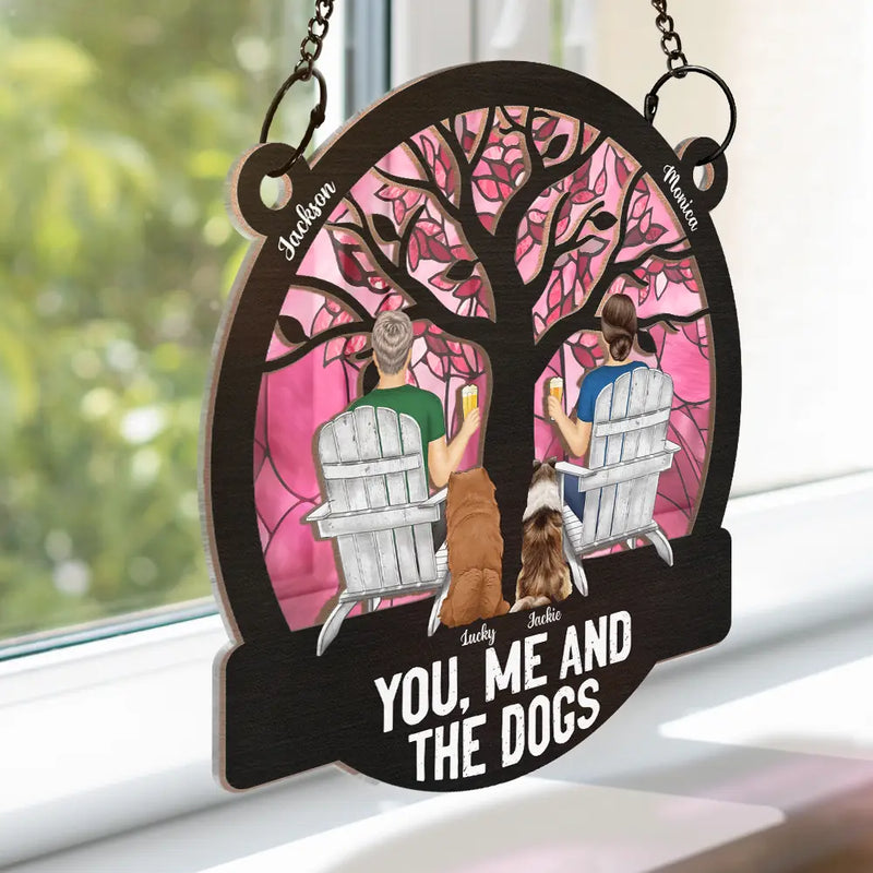 Through Four Seasons, It’s You, Me, And The Dog - Personalized Window Hanging Suncatcher Ornament