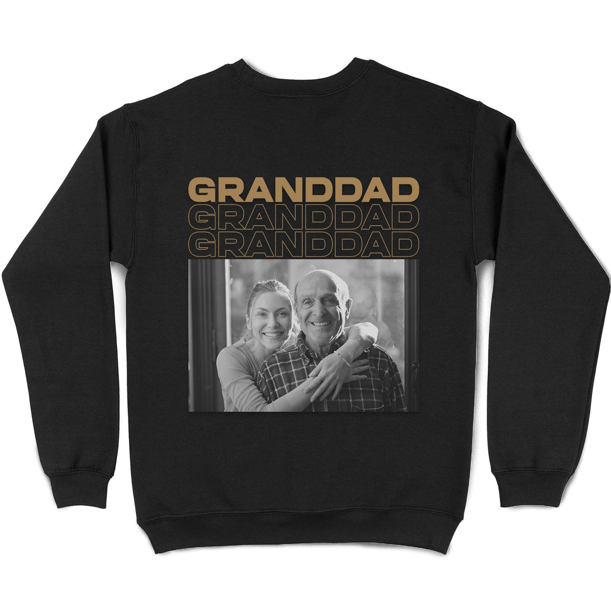 Custom Photo Black And White Dad Grandpa - Personalized T Shirt