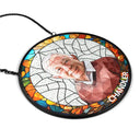 Custom Photo Dog And Cat Family Portrait - Personalized Stained Glass Window Hanging Suncatcher