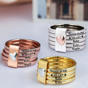 I'm With You Always Pet Memorial - Personalized Heart Stacking Rings