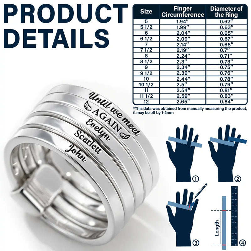 I'm With You Always Pet Memorial - Personalized Heart Stacking Rings