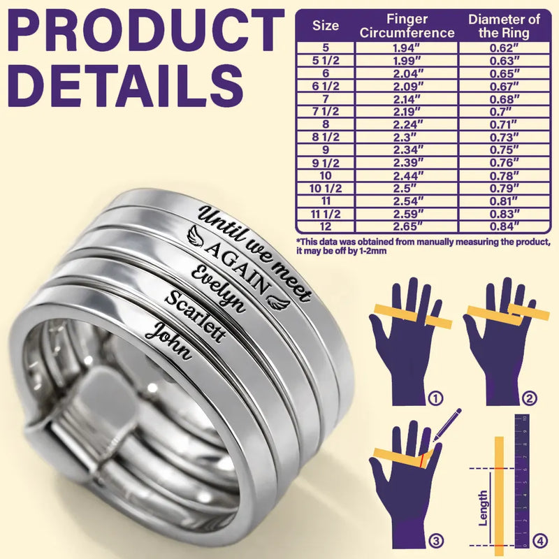 I'm With You Always Pet Memorial - Personalized Heart Stacking Rings