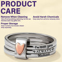 I'm With You Always Pet Memorial - Personalized Heart Stacking Rings