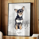 Custom Photo Watercolor Art Portrait Cat Dog Pet - Personalized Poster