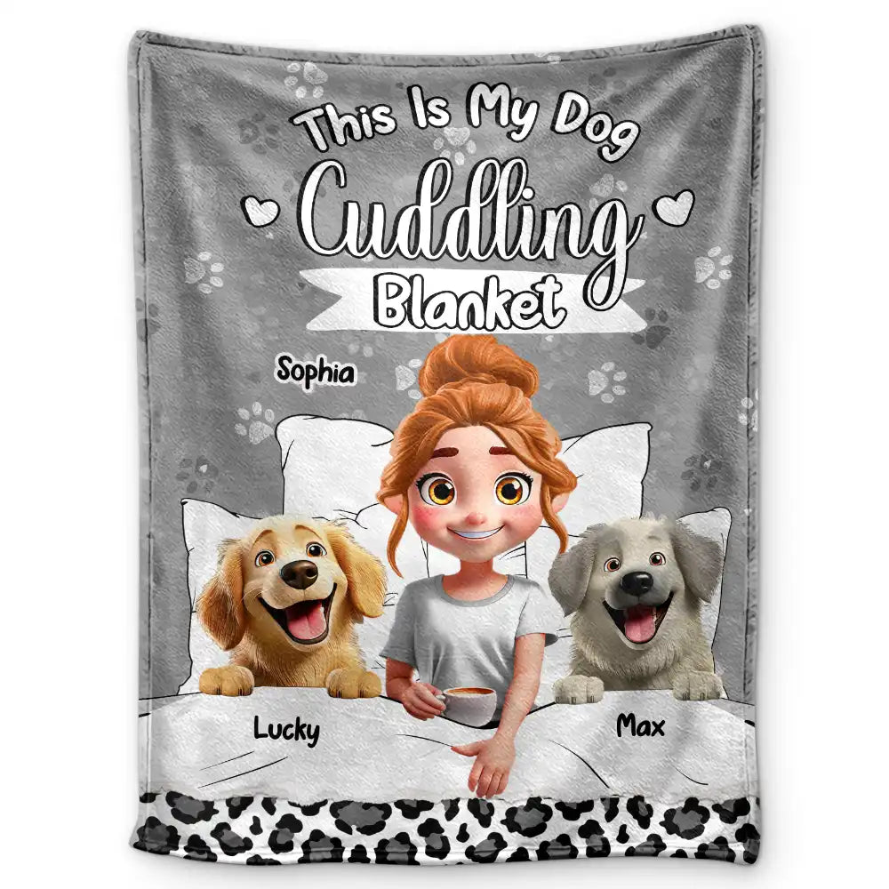 Cuddling Blanket With My Dog - Personalized Fleece Blanket, Sherpa Blanket