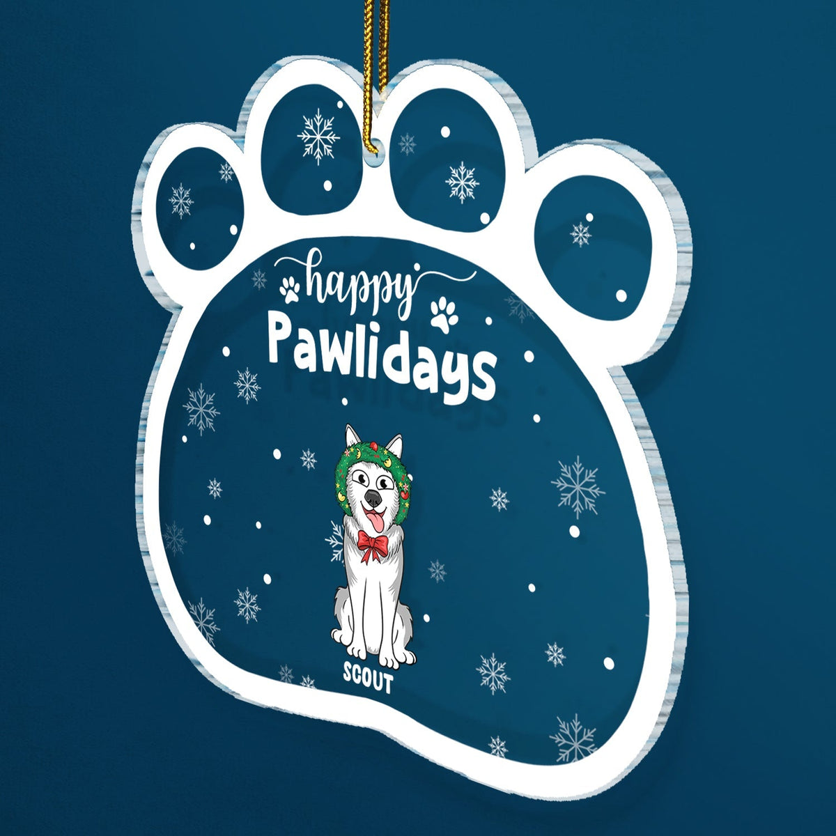 Happy Pawlidays Cartoon Dogs Cats - Christmas Gift For Pet Lovers - Personalized Custom Shaped Acrylic Ornament