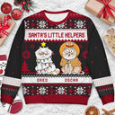 Happy Pawlidays Funny Cartoon Pets - Personalized Unisex Ugly Sweater