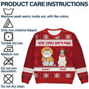 Happy Pawlidays Funny Cartoon Pets - Personalized Unisex Ugly Sweater