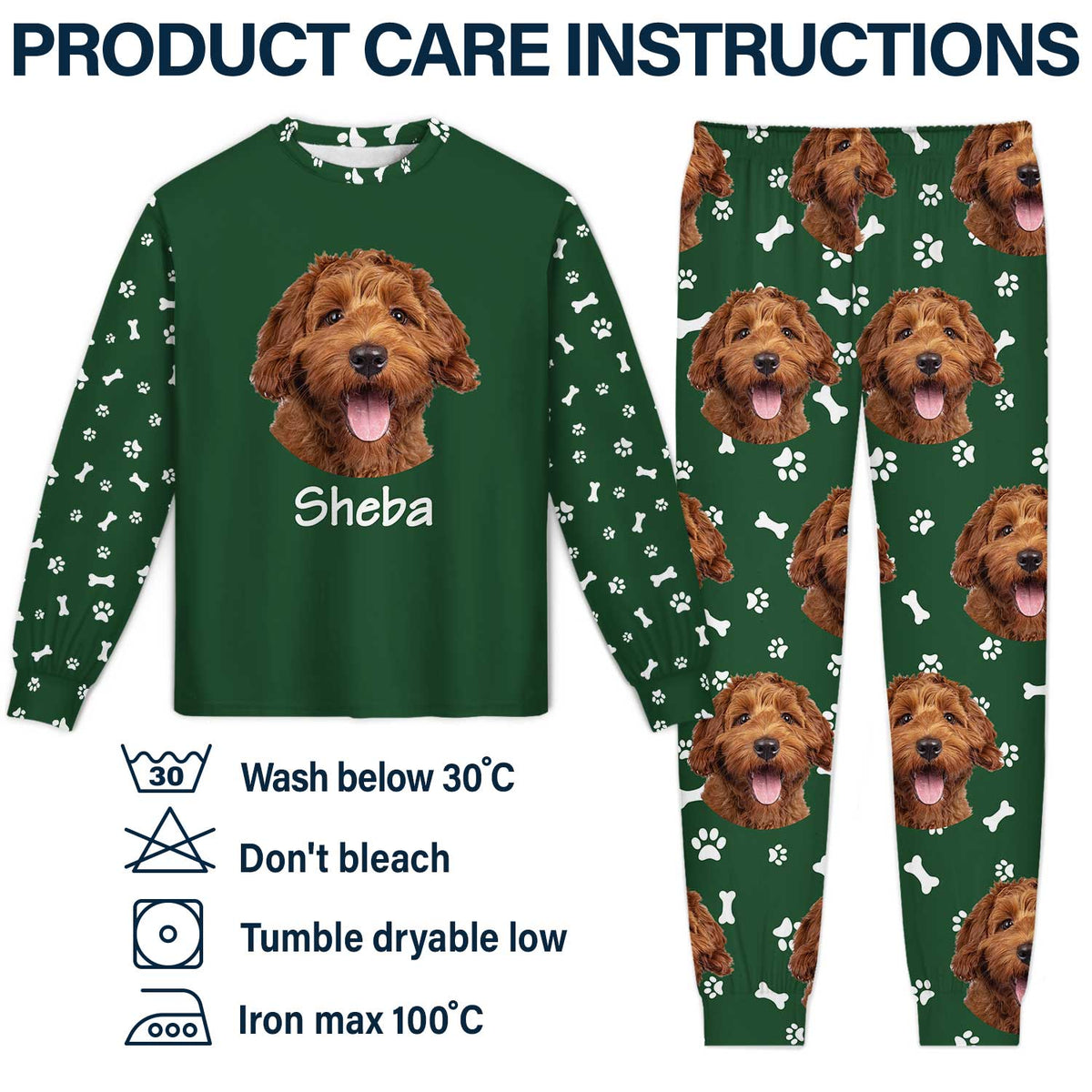 Custom Photo Pet Faces All Over - Gift For Dog Lovers, Cat Lovers - Personalized Unisex Pajamas Set