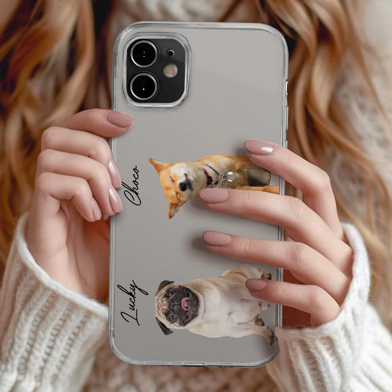Custom Photo Dogs And Cats That Are Yours - Gift For Pet Lovers - Personalized Clear Phone Case