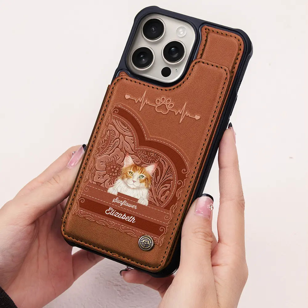 Cute Pattern For Dog And Cat Lovers - Personalized Leather Flip Wallet Phone Case