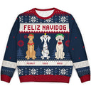 Feliz Navidog Merry Woofmas Cartoon Dogs - Christmas Gift For Dog Lovers - Personalized Unisex Ugly Sweater
