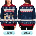Feliz Navidog Merry Woofmas Cartoon Dogs - Christmas Gift For Dog Lovers - Personalized Unisex Ugly Sweater