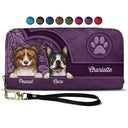 Aesthetic Cute Dog Pattern - Birthday, Loving Gift For Dog Mom, Dog Lovers - Personalized Leather Long Wallet