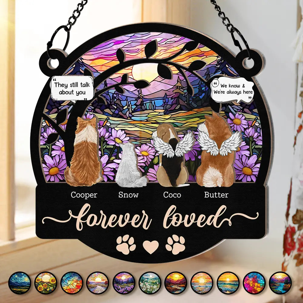 Forever Remembered, Forever Loved - Personalized Window Hanging Suncatcher Ornament