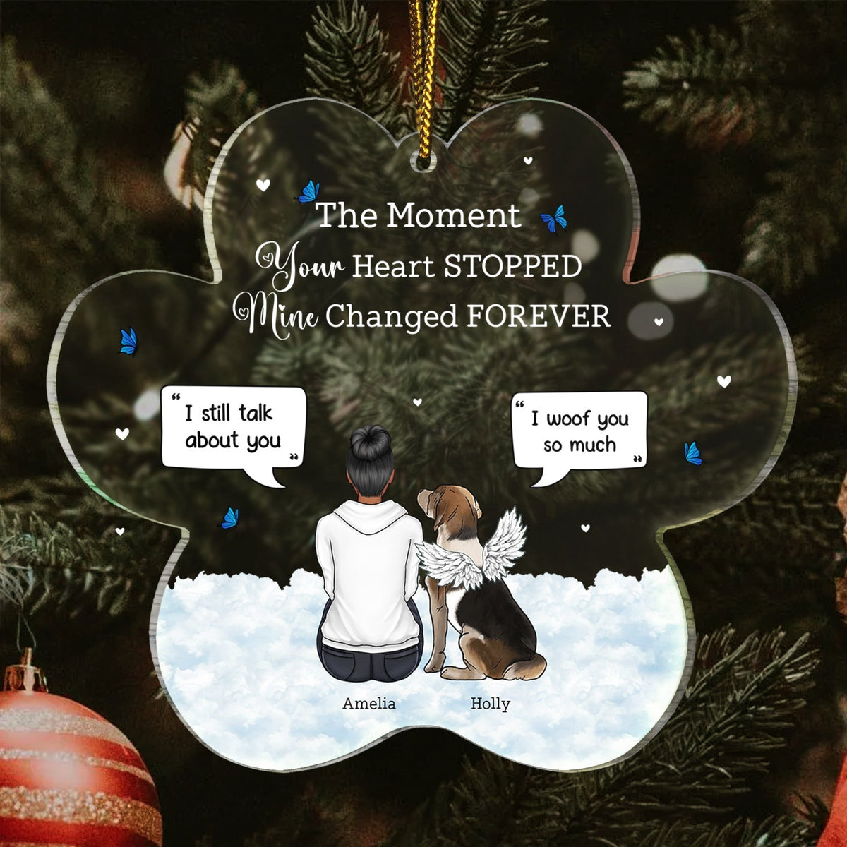 You Were My Favorite Hello And Hardest Goodbye - Pet Memorial - Personalized Custom Shaped Acrylic Ornament