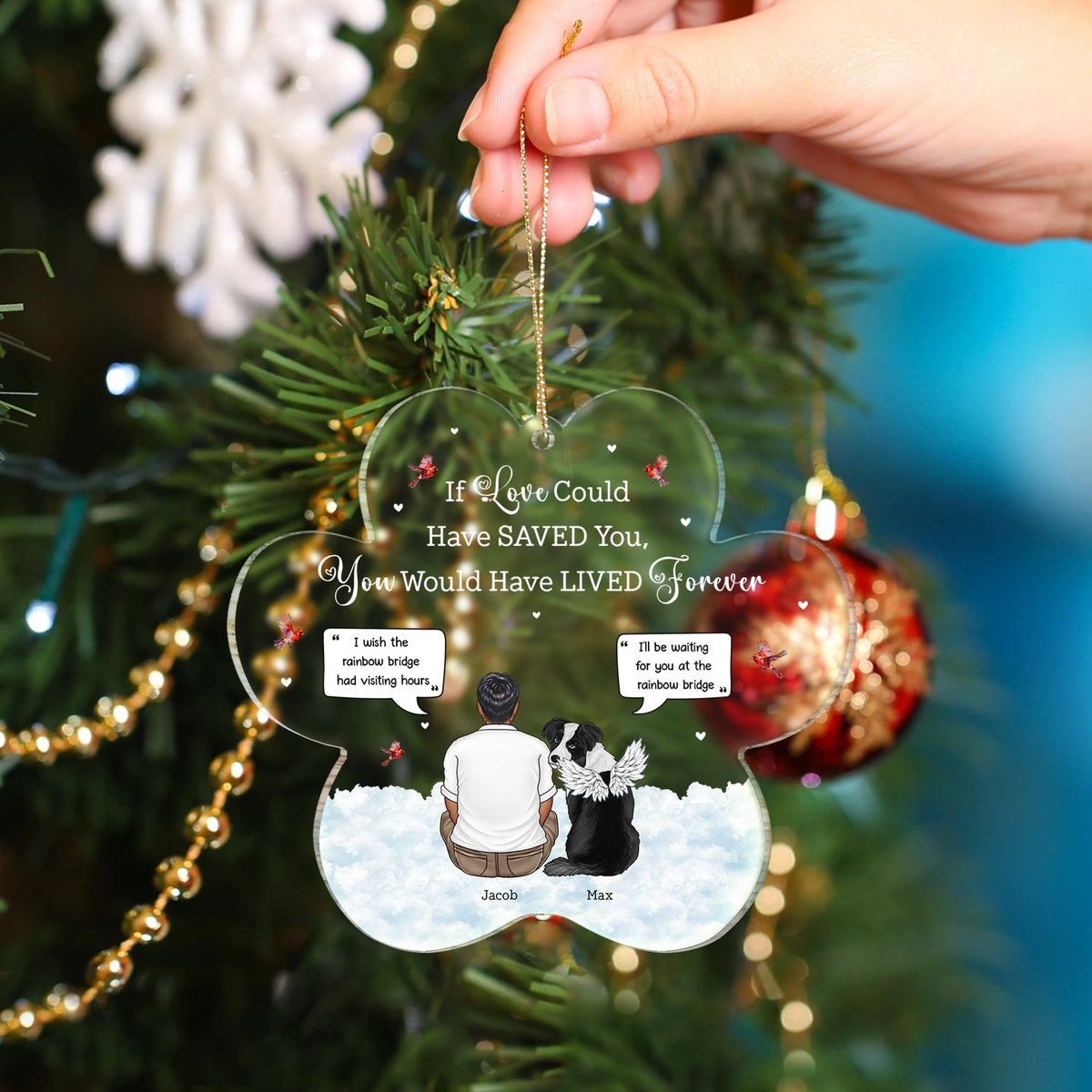 You Were My Favorite Hello And Hardest Goodbye - Pet Memorial - Personalized Custom Shaped Acrylic Ornament
