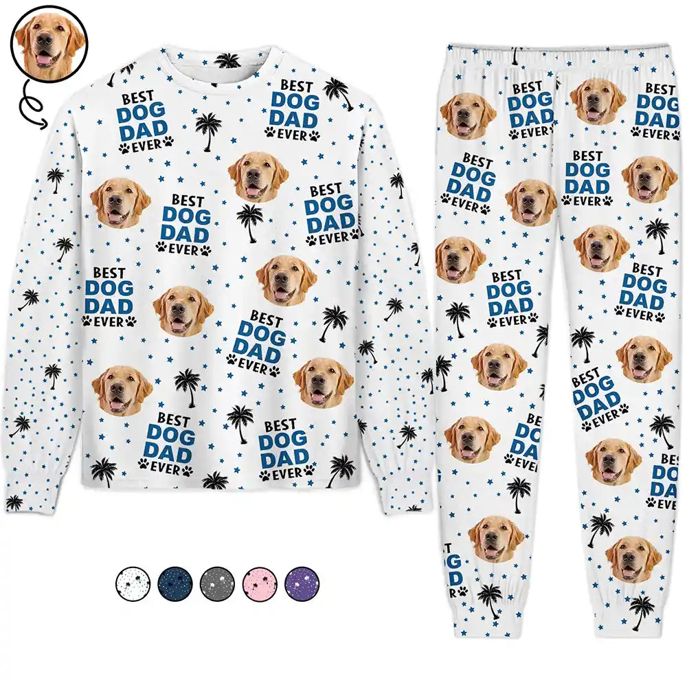 Custom Photo Best Dog Cat Pet Dad Mom Ever - Personalized Unisex Pajamas Set