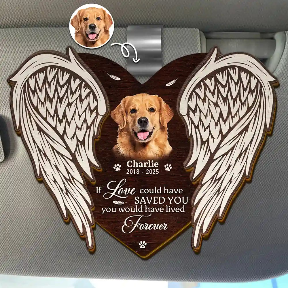 Custom Photo If Love Could Have Saved You - Personalized Custom Shaped Car Visor Clip