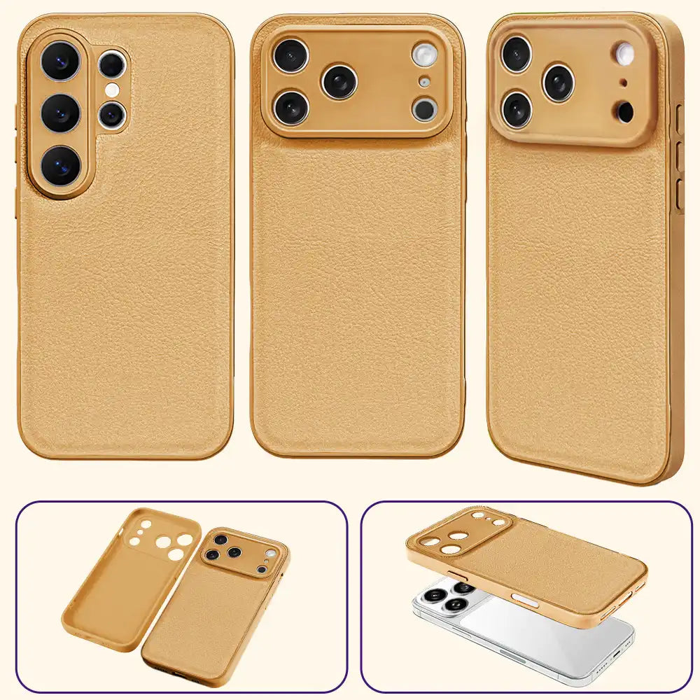 Custom Photo Pencil Sketch Dog Cat Portrait - Personalized Leather Phone Case