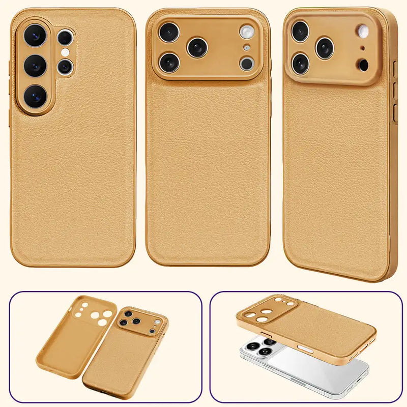 Custom Photo Pencil Sketch Dog Cat Portrait - Personalized Leather Phone Case