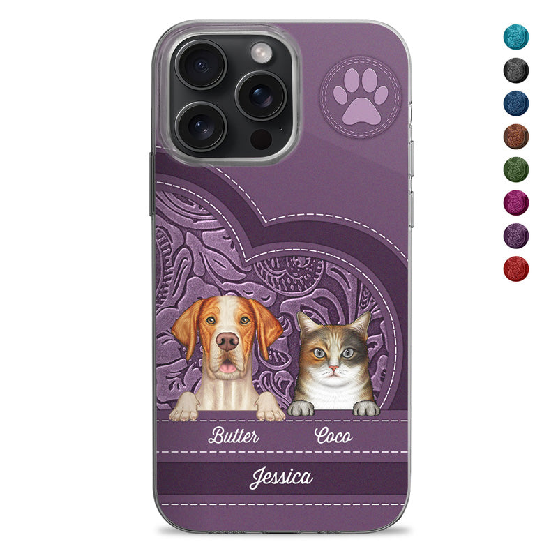 Aesthetic Dog Cat Pattern For Pet Lovers - Birthday, Loving Gift For Pet Lovers, Dog Mom, Cat Mom - Personalized Clear Phone Case