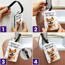 3D Effect Dogs Property Of My Human - Personalized Luggage Tag