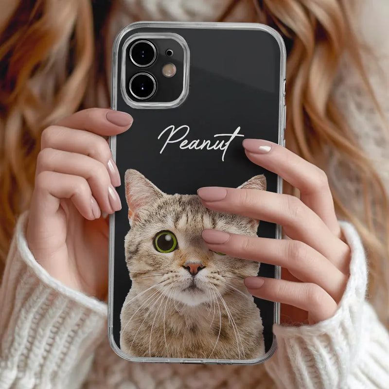 Photo personnalisée de votre chien ou chat adoré - Coque de téléphone transparente personnalisée