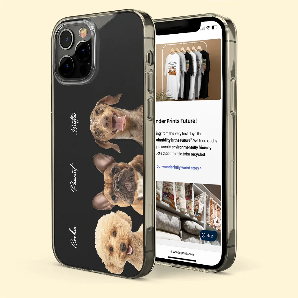 Photo personnalisée de votre chien ou chat adoré - Coque de téléphone transparente personnalisée