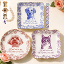 Custom Photo Pencil Sketch A Girl And Her Pet - Personalized Ring Dish