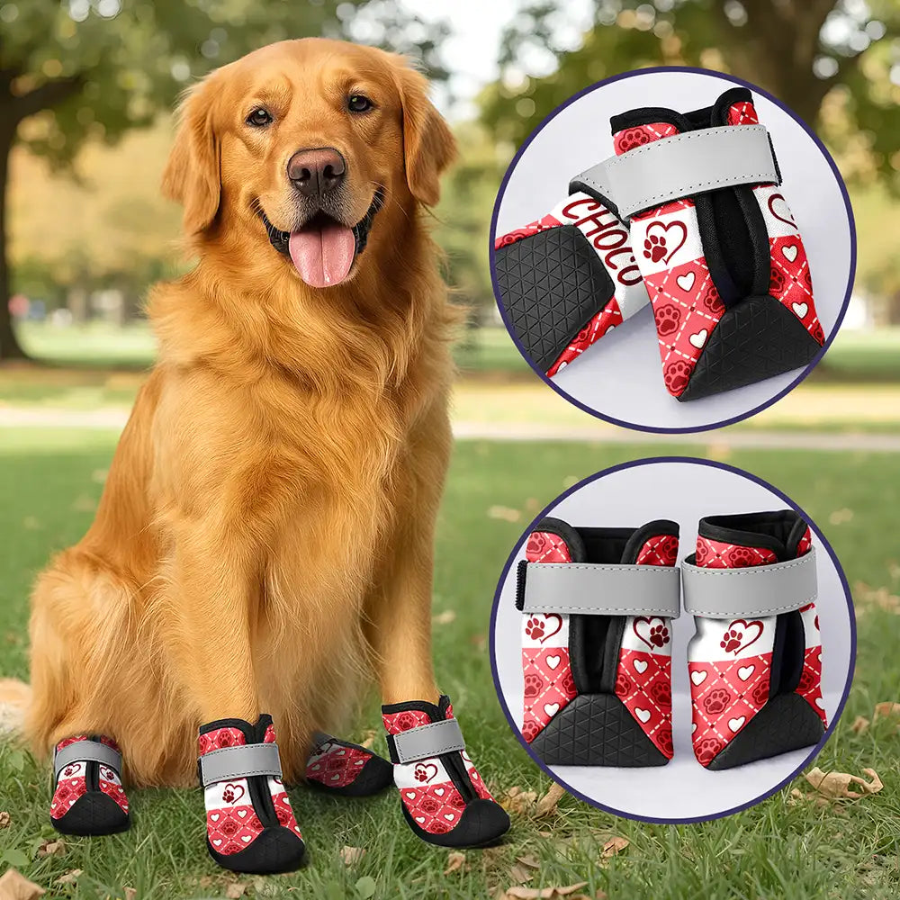 Paw Heart Pattern - Personalized Dog Shoes